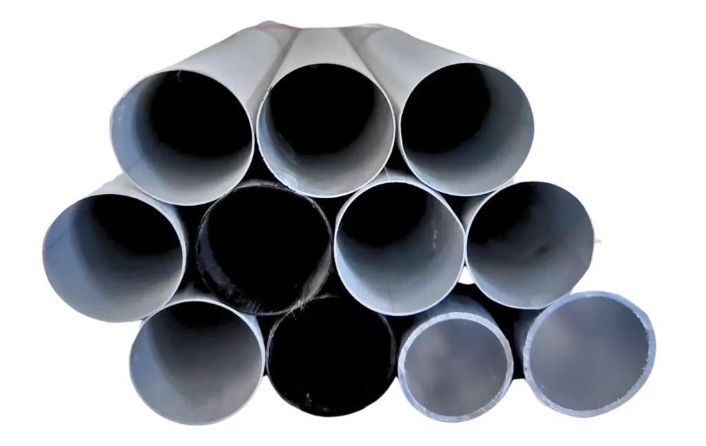 round aluminum tubes bundled together, displaying the hollow circular cross-sections